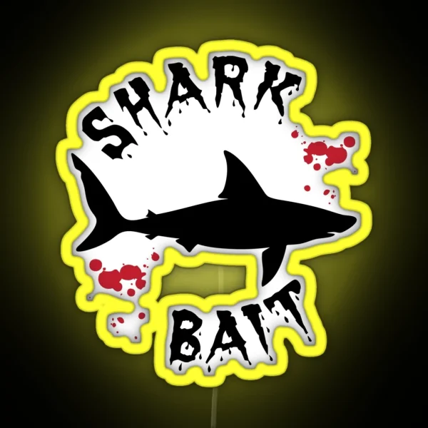 Shark Bait Great White Shark Blood Splatter RGB Neon Sign