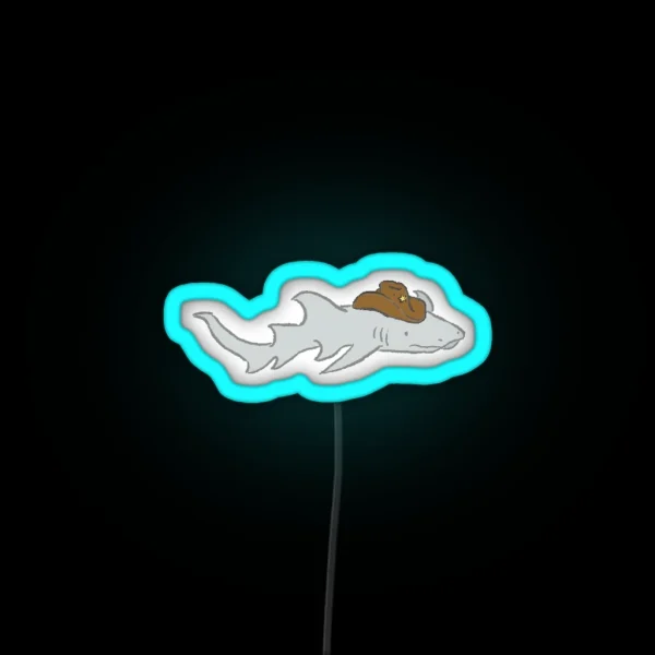 Shark Cowboy RGB Neon Sign