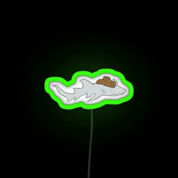 Shark Cowboy RGB Neon Sign