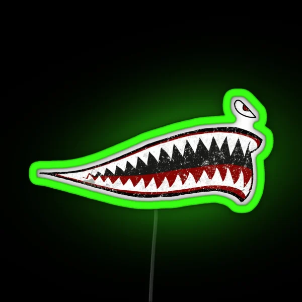 Shark Teeth P 40 Warhawk Nose Art WWII WW2 RGB Neon Sign