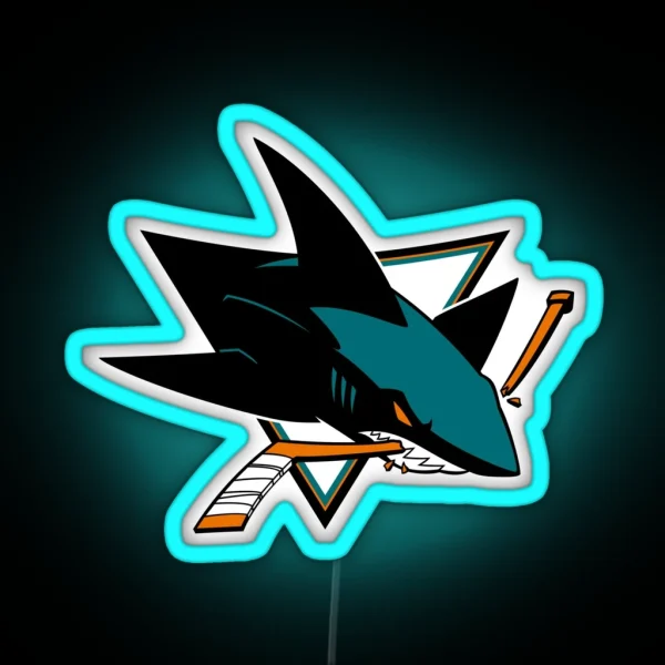 Sharks Logo RGB Neon Sign