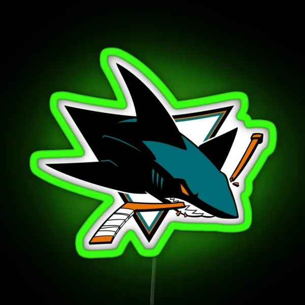 Sharks Logo RGB Neon Sign