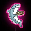 rgb neon sign with pink lighting - vibrant sharkuterie design