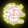 she is fierce vibrant neon yellow rgb lighting sign