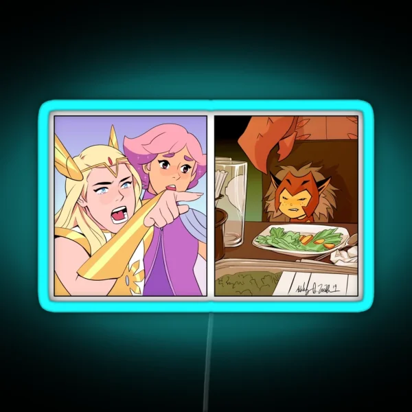 She Ra Yelling At Catra Meme RGB Neon Sign