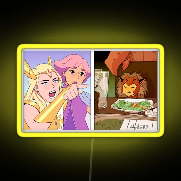 She Ra Yelling At Catra Meme RGB Neon Sign