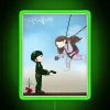 Yoon Se Ri and Ri Jung Hyuk neon sign she's crashing on you rgb green.