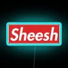 sheesh rgb neon sign in vibrant blue