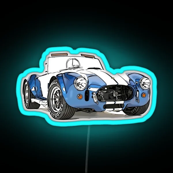 Shelby AC Cobra Abstract Comic Artwork RGB Neon Sign
