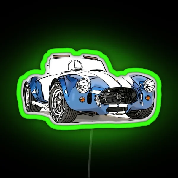 Shelby AC Cobra Abstract Comic Artwork RGB Neon Sign