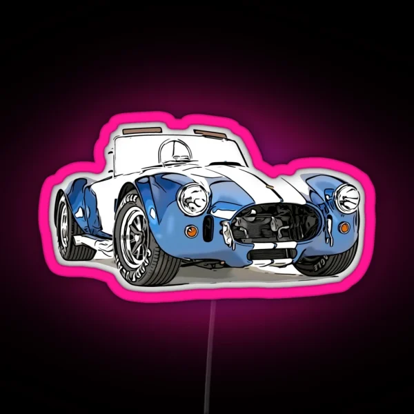 Shelby AC Cobra Abstract Comic Artwork RGB Neon Sign