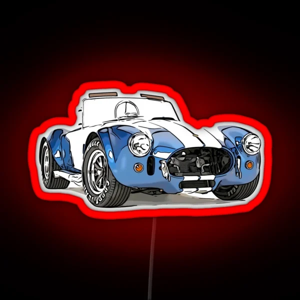 Shelby AC Cobra Abstract Comic Artwork RGB Neon Sign