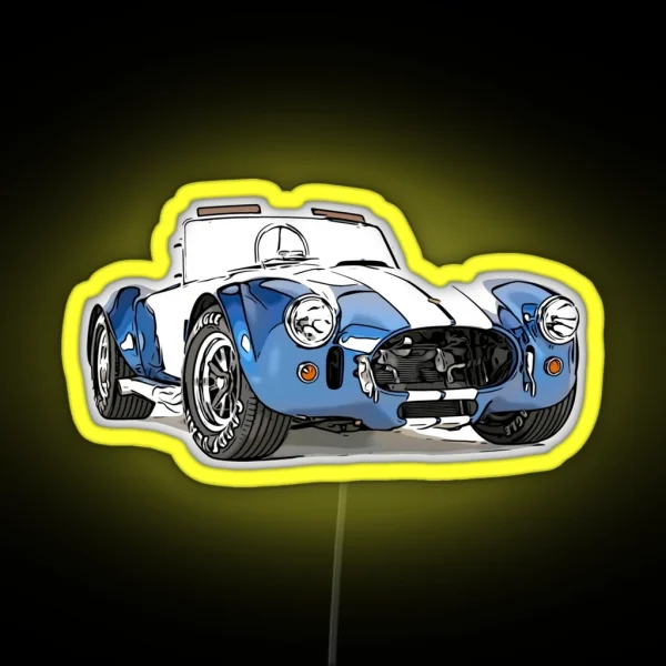 Shelby AC Cobra Abstract Comic Artwork RGB Neon Sign