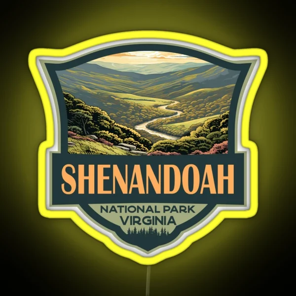 Shenandoah National Park Illustration Travel RGB Neon Sign