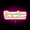 retro shenanigan enthusiast neon sign with led rgb pink lighting