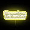 Shenanigan Enthusiast Retro Typography LED RGB Neon Sign in Yellow