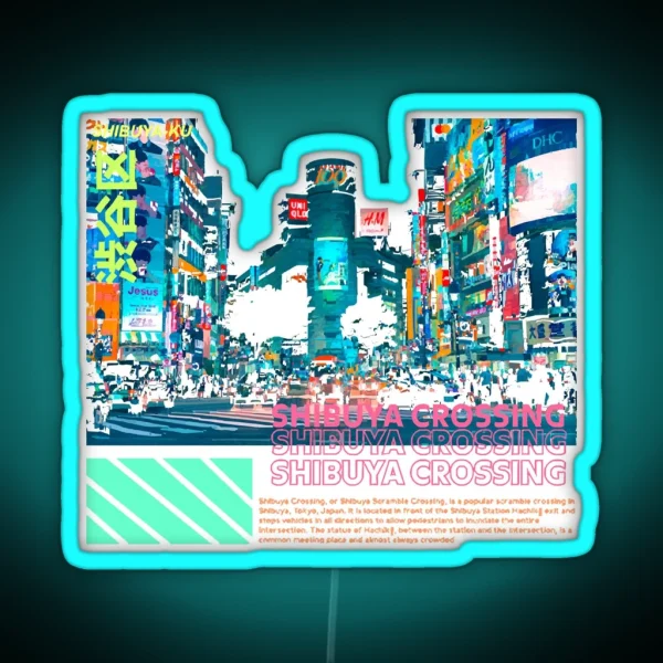 Shibuya Scramble Crossing Japan RGB Neon Sign