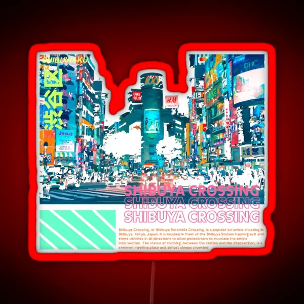 Shibuya Scramble Crossing Japan RGB Neon Sign