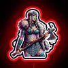 Shieldmaiden With Battle Axe RGB Neon Sign - Image 2