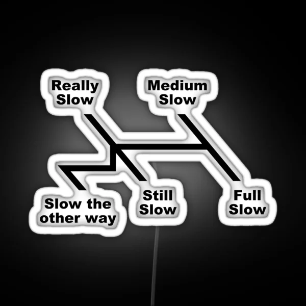 Shift Pattern Classic Car Manual Transmission RGB Neon Sign