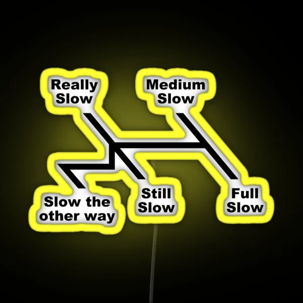 Shift Pattern Classic Car Manual Transmission RGB Neon Sign