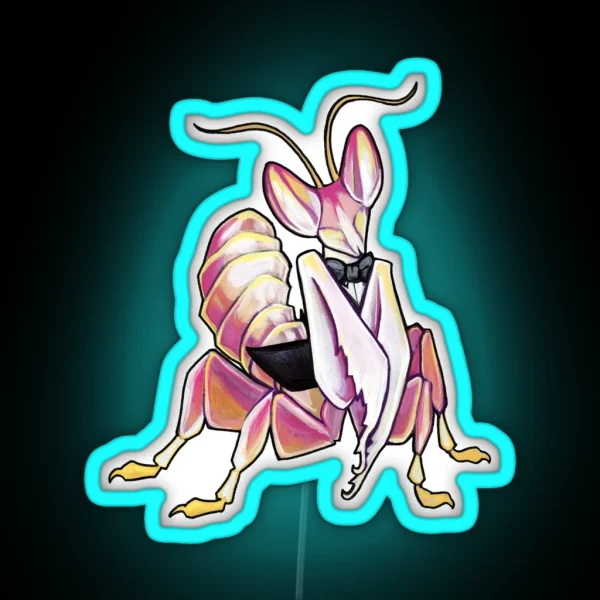 Shim The Fancy Pants Orchid Mantis RGB Neon Sign
