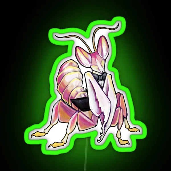 Shim The Fancy Pants Orchid Mantis RGB Neon Sign