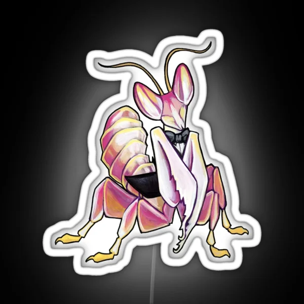 Shim The Fancy Pants Orchid Mantis RGB Neon Sign