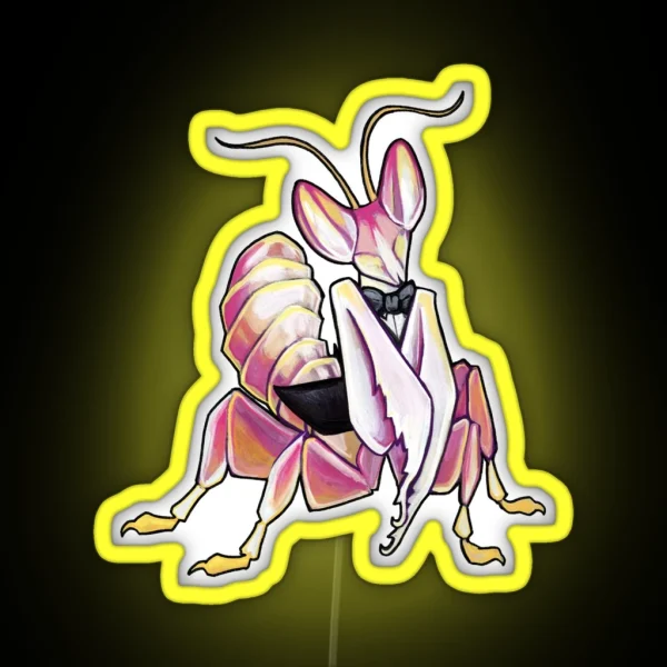 Shim The Fancy Pants Orchid Mantis RGB Neon Sign