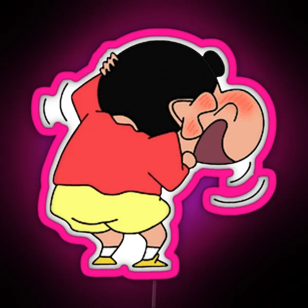 Shin Chan Blushing T RGB Neon Sign