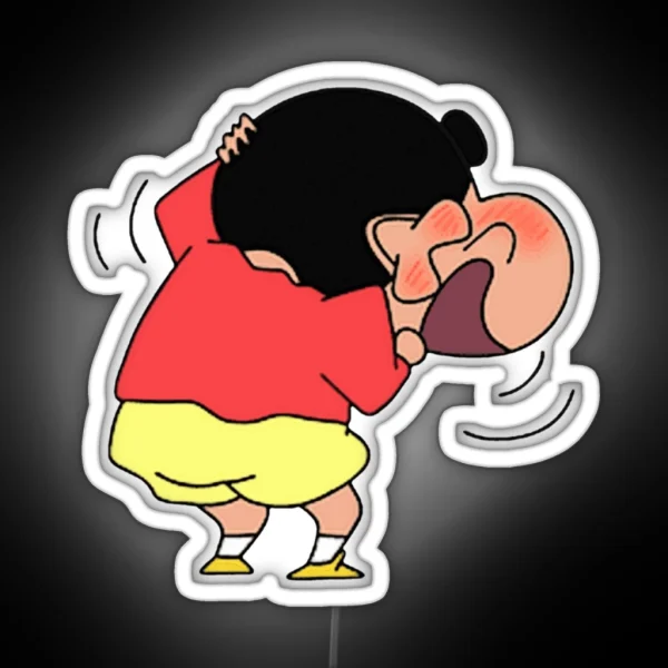Shin Chan Blushing T RGB Neon Sign