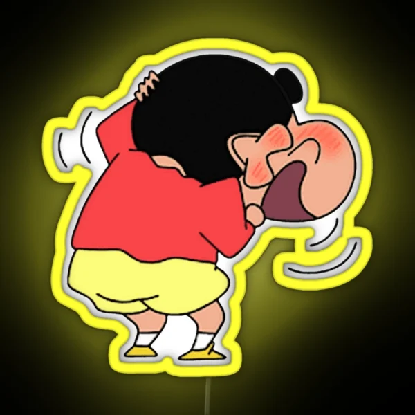 Shin Chan Blushing T RGB Neon Sign