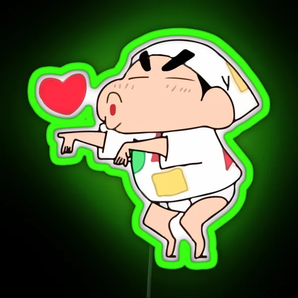 Shin Chan Little Kiss PANTONE RGB Neon Sign