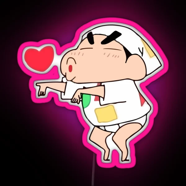 Shin Chan Little Kiss PANTONE RGB Neon Sign