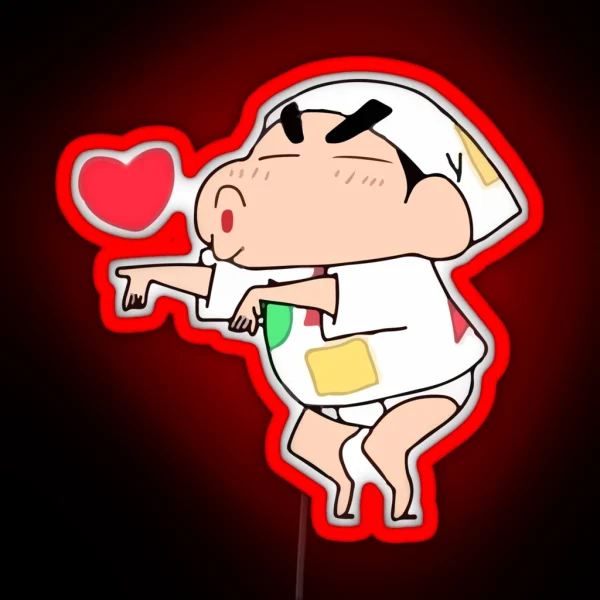 Shin Chan Little Kiss PANTONE RGB Neon Sign