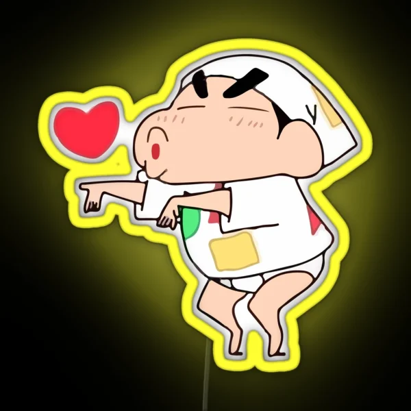 Shin Chan Little Kiss PANTONE RGB Neon Sign