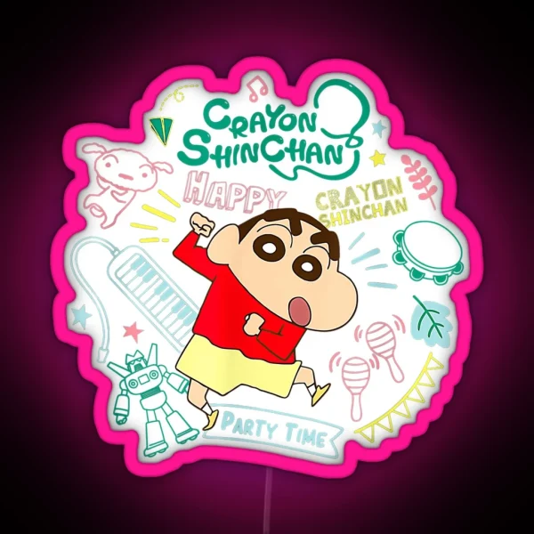 Shin Chan Shin Chan Shin Chan Shin Chan Fun RGB Neon Sign