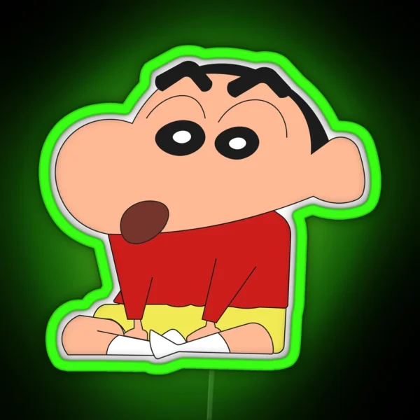 Shin Chan Sitting RGB Neon Sign