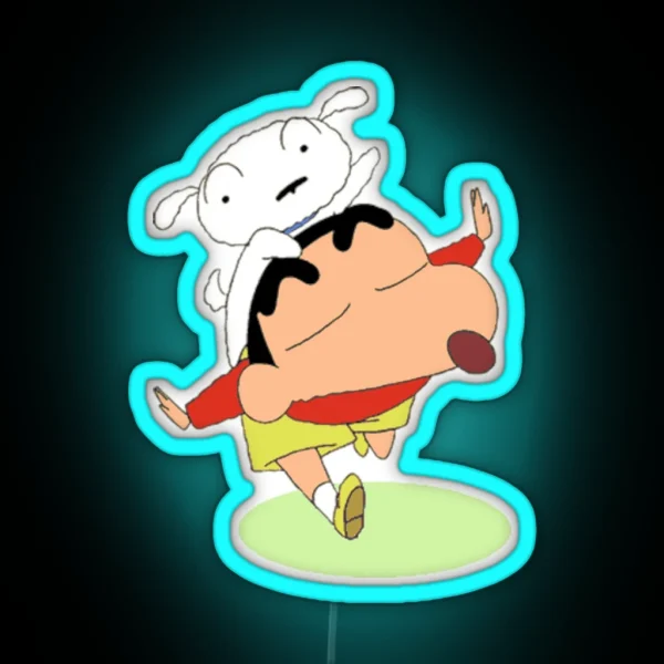 Shin Chan With Shiro RGB Neon Sign