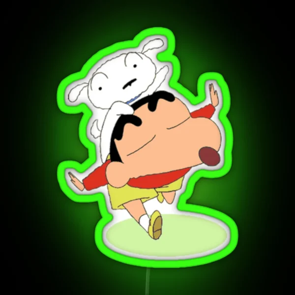 Shin Chan With Shiro RGB Neon Sign