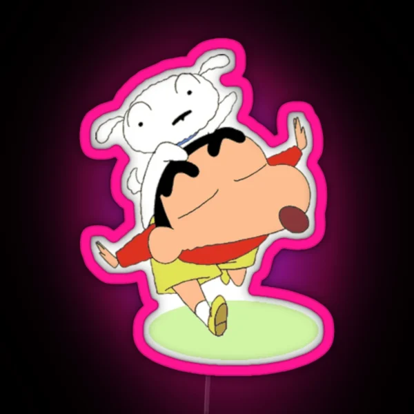 Shin Chan With Shiro RGB Neon Sign