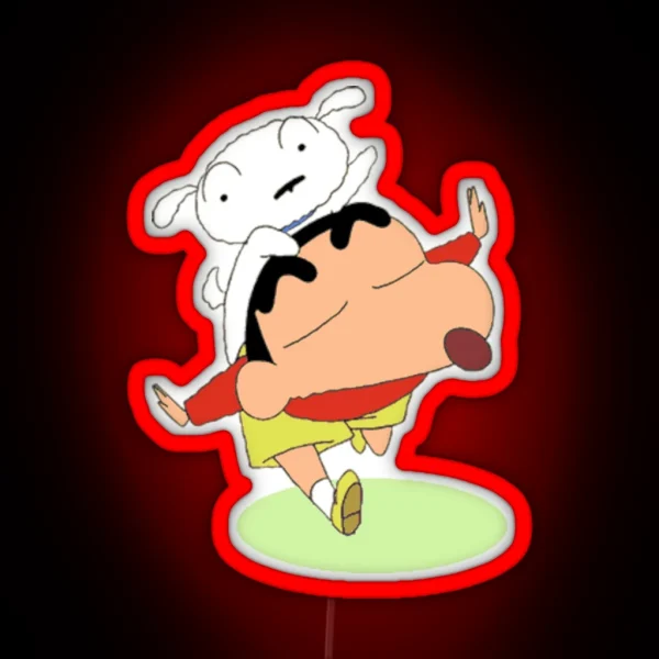Shin Chan With Shiro RGB Neon Sign