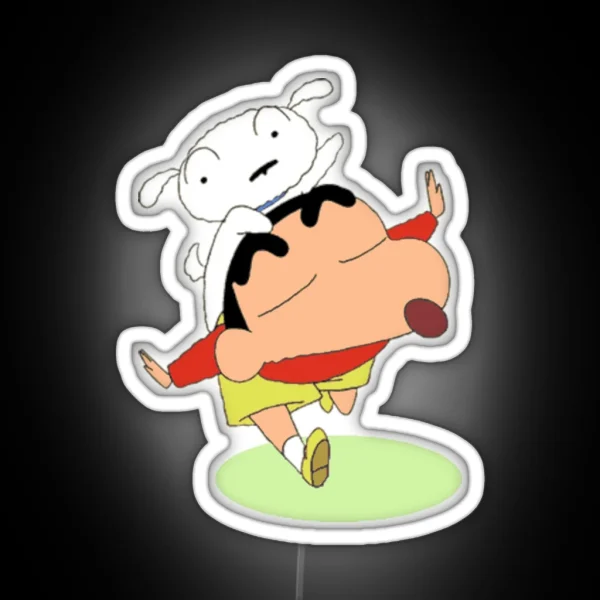 Shin Chan With Shiro RGB Neon Sign