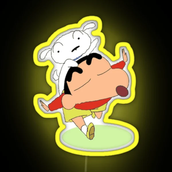 Shin Chan With Shiro RGB Neon Sign