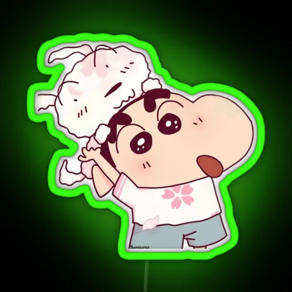 Shinchan And Shero RGB Neon Sign