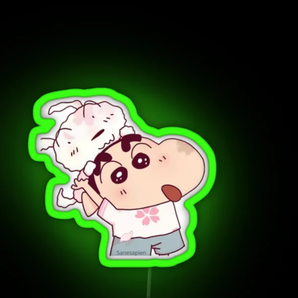Shinchan And Shero RGB Neon Sign