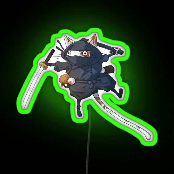 Shinobi Cat RGB Neon Sign