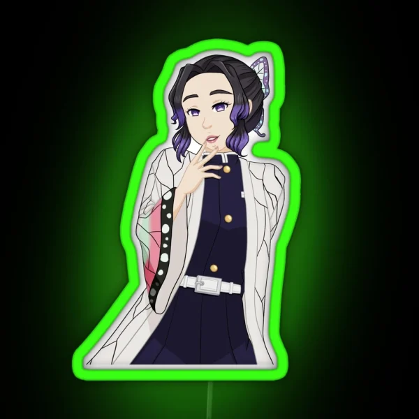 Shinobu Kocho Demon Slayer RGB Neon Sign
