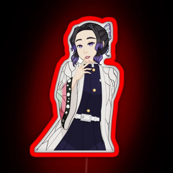 Shinobu Kocho Demon Slayer RGB Neon Sign