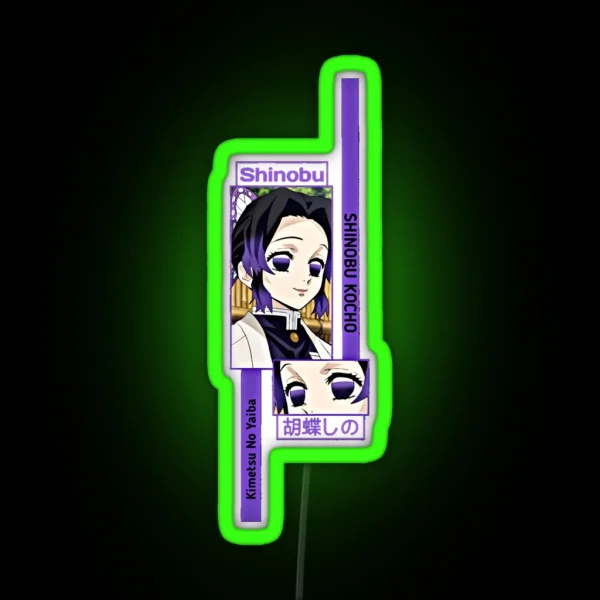 Shinobu Kocho Demon Slayer RGB Neon Sign